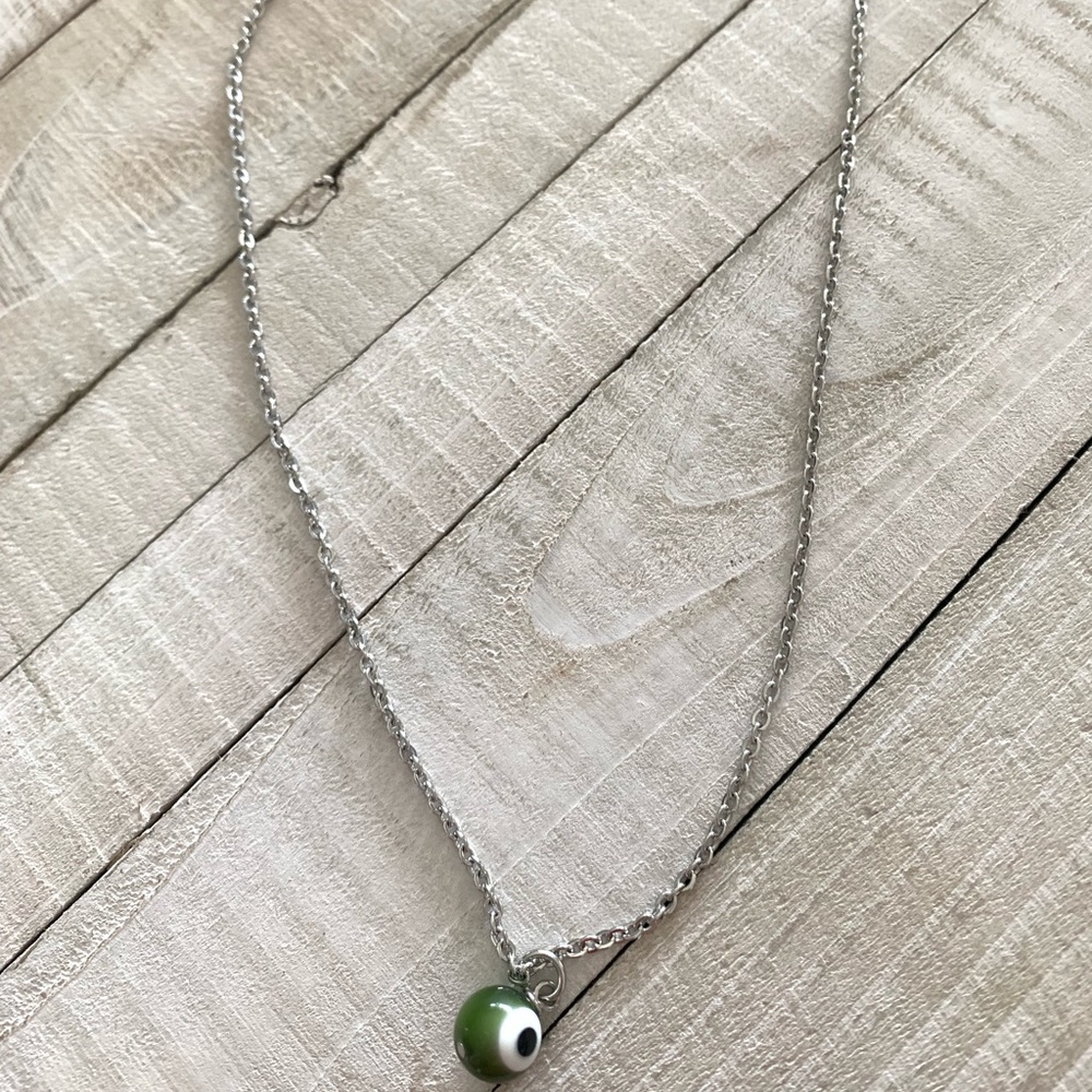 Green Evil eyes Necklace